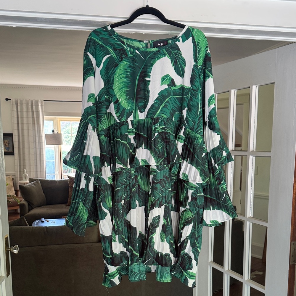 AX Paris Tropical Green Leaf Dress